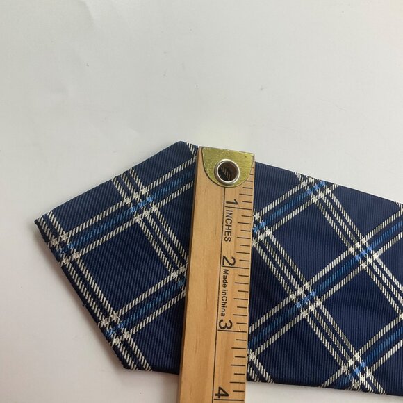 Lauren Ralph Lauren Blue Plaid Silk Tie Made In USA Classic Old Money Preppy - Picture 5 of 7